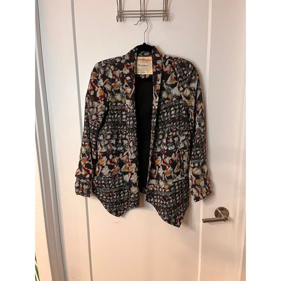 Cartonnier Anthropologie Ardsley Abstract Floral Blazer Jacket Size Small - Picture 3 of 10